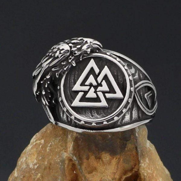 Bague symbole Valknut - Acier inoxydable - Viking - Image 5