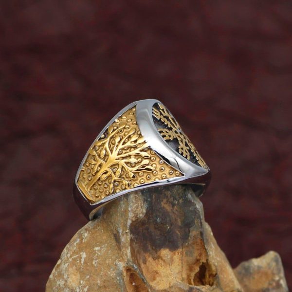 Bague compas du Viking et arbre de vie - Image 3