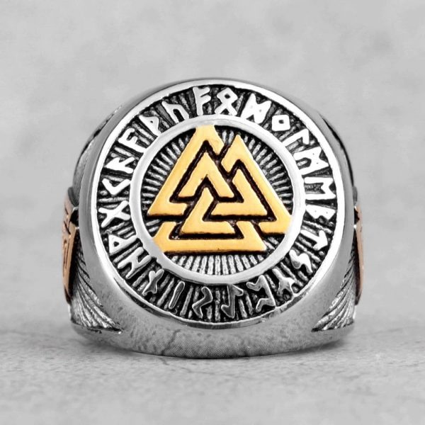 Bague Valknut en acier - Image 6