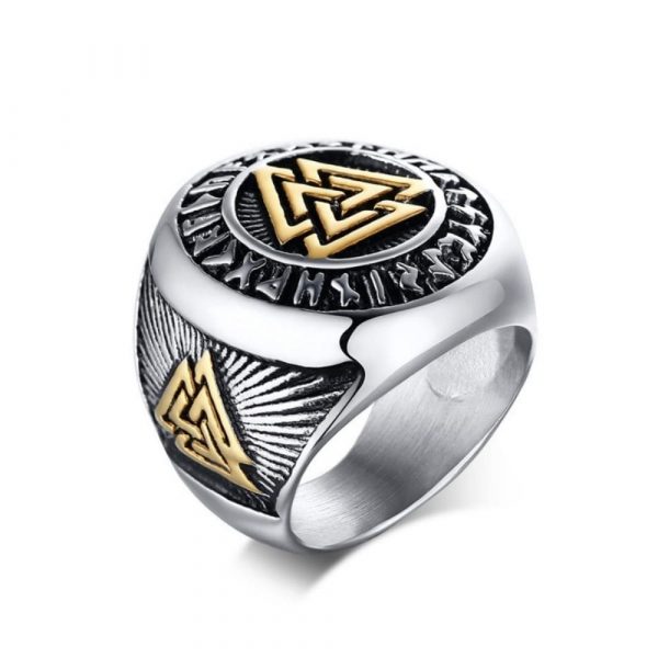 Bague Valknut en acier