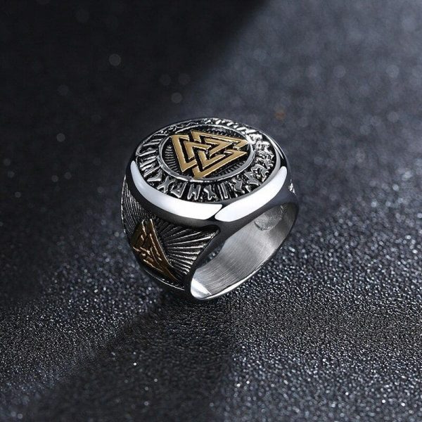 Bague Valknut en acier - Image 5