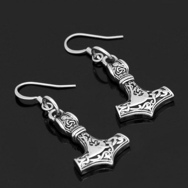 Boucles d'oreilles Mjolnir en acier inoxydable - Image 2