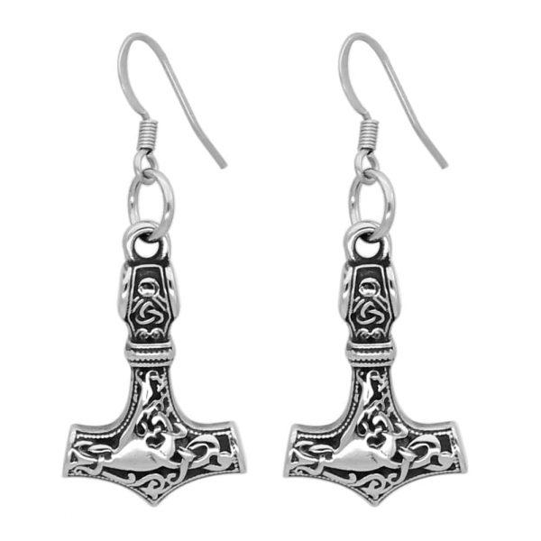 Boucles d'oreilles Mjolnir en acier inoxydable - Image 3