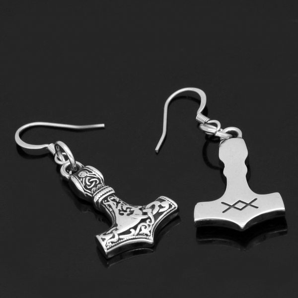 Boucles d'oreilles Mjolnir en acier inoxydable - Image 4