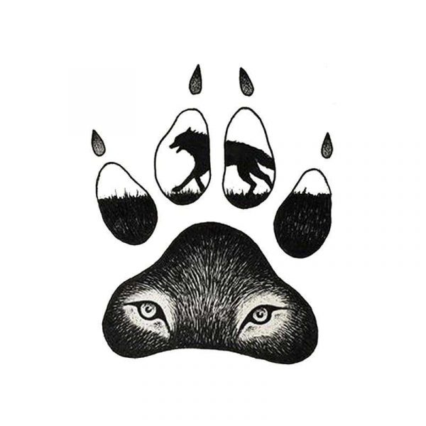 TATOUAGE LOUP<br> PATTE OBSERVATRICE