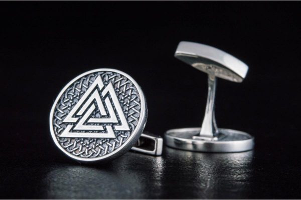 Bouton de manchette - Valknut en Argent Massif - Image 6