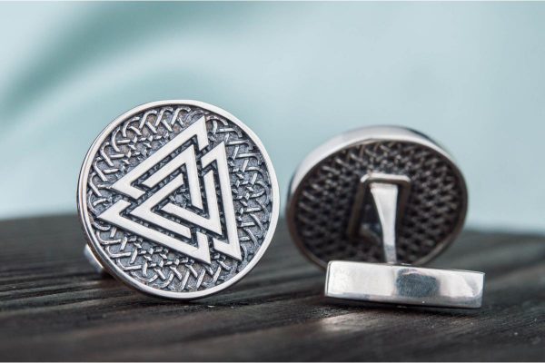 Bouton de manchette - Valknut en Argent Massif - Image 3