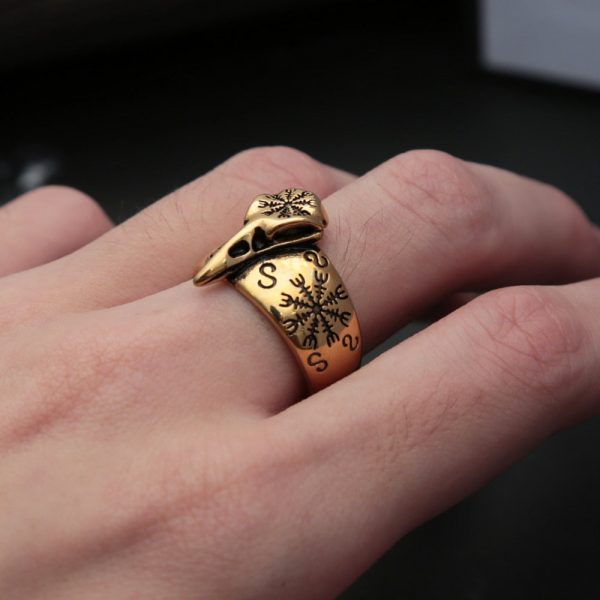 Bague Viking <br>Crâne De Corbeau</br> - Image 4